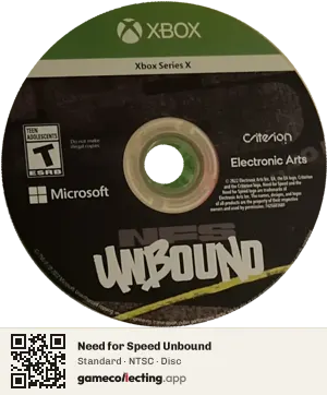Need for Speed Unbound Xbox Series X, NTSC disc
