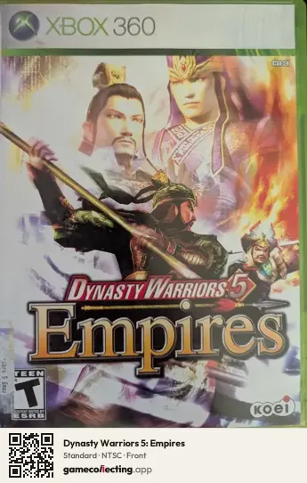 Dynasty Warriors 5: Empires Xbox 360, NTSC box front