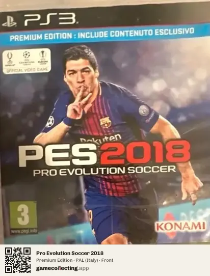Pro Evolution Soccer 2018 PlayStation 3, Italy box front