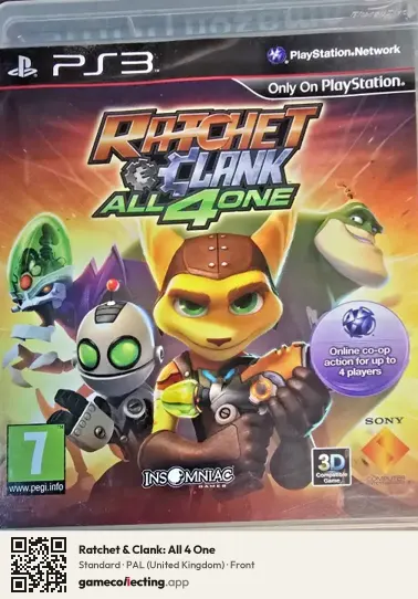 Ratchet & Clank: All 4 One PlayStation 3, United Kingdom box front