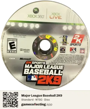 Major League Baseball 2K9 Xbox 360, NTSC disc