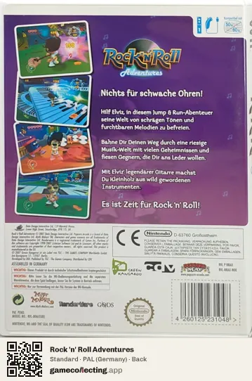 Rock 'n' Roll Adventures Nintendo Wii, Germany box back