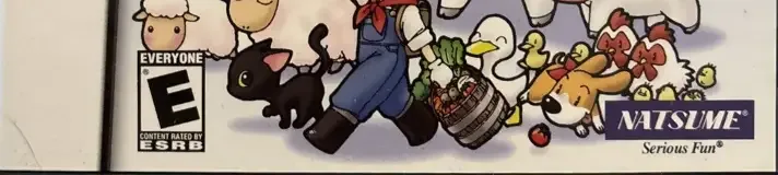 Harvest Moon DS, the ESRB box on its front