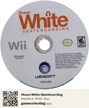 Shaun White Skateboarding Nintendo Wii, NTSC disc