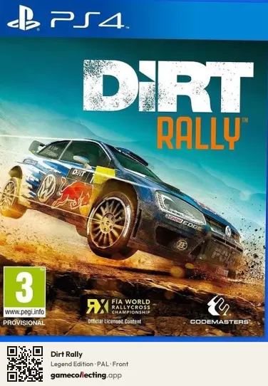 Dirt Rally PlayStation 4, PAL box front