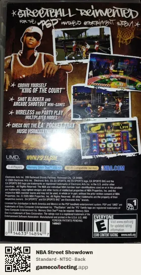 NBA Street Showdown PlayStation Portable, NTSC box back