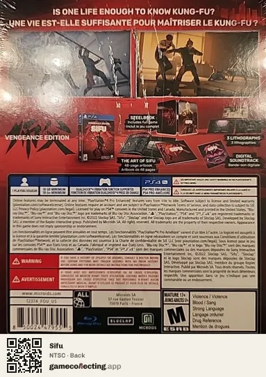 Sifu PlayStation 4, NTSC box back