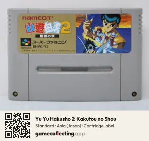 Yu Yu Hakusho 2: Kakutou no Shou Super Nintendo Entertainment System, Asia cartridge label