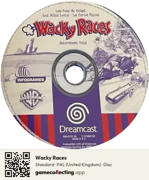 Wacky Races Sega Dreamcast, PAL disc