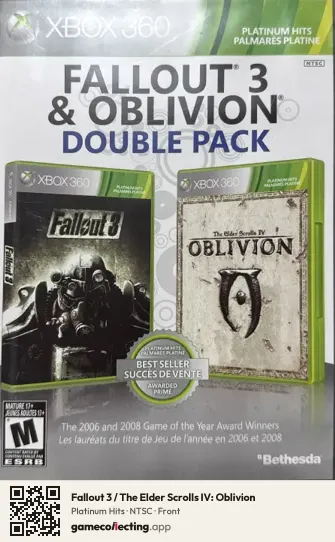 Fallout 3 / The Elder Scrolls IV: Oblivion Xbox 360, NTSC box front