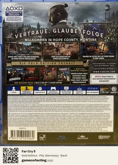 Far Cry 5 PlayStation 4, Germany box back