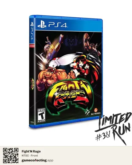 Fight'N Rage PlayStation 4, NTSC box front