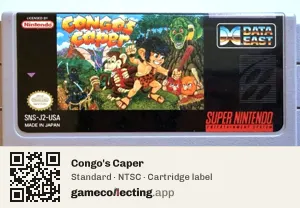 Congo's Caper Super Nintendo Entertainment System, NTSC cartridge label