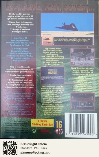 F-117 Night Storm Sega Mega Drive / Genesis, PAL box back