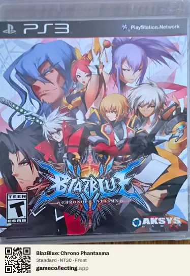 BlazBlue: Chrono Phantasma PlayStation 3, NTSC box front