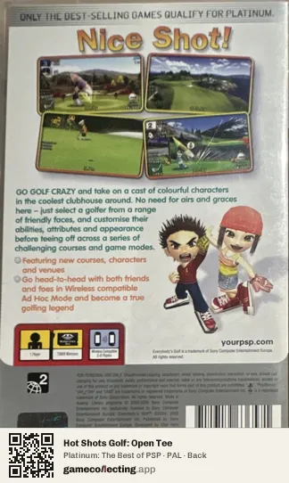 Hot Shots Golf: Open Tee PlayStation Portable, PAL box back