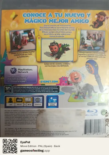 EyePet PlayStation 3, Spain box back