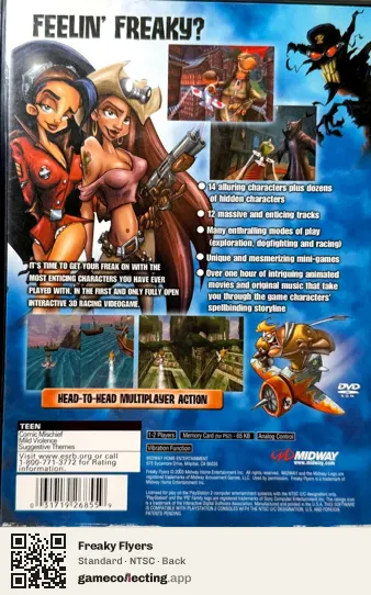 Freaky Flyers PlayStation 2, NTSC box back