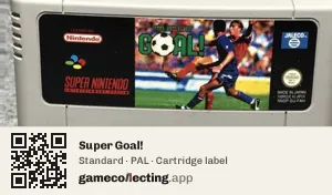 Super Goal! Super Nintendo Entertainment System, PAL cartridge label