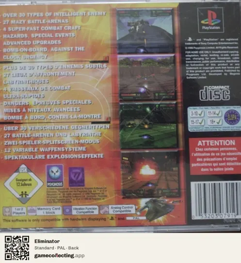 Eliminator PlayStation, PAL box back