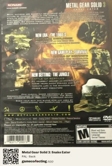 Metal Gear Solid 3: Snake Eater PlayStation 2, PAL box back