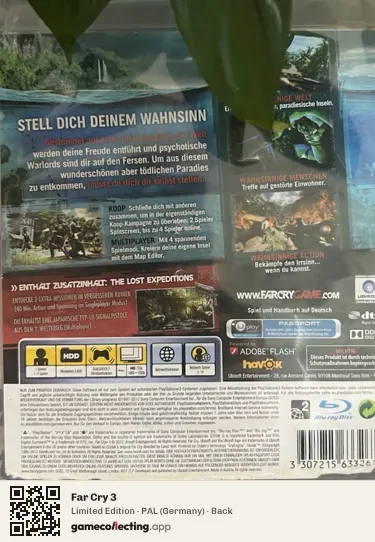 Far Cry 3 PlayStation 3, Germany box back