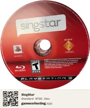 SingStar PlayStation 3, NTSC disc