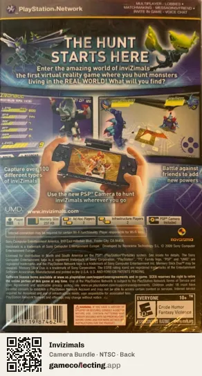 Invizimals PlayStation Portable, NTSC box back