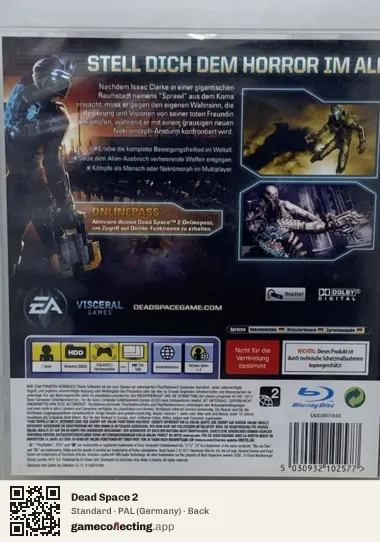 Dead Space 2 PlayStation 3, Germany box back
