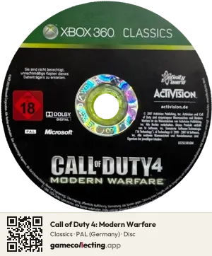 Call of Duty 4: Modern Warfare Xbox 360, PAL disc