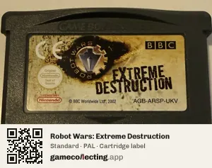 Robot Wars: Extreme Destruction Game Boy Advance, PAL cartridge label