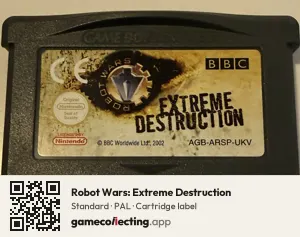 Robot Wars: Extreme Destruction Game Boy Advance, PAL cartridge label