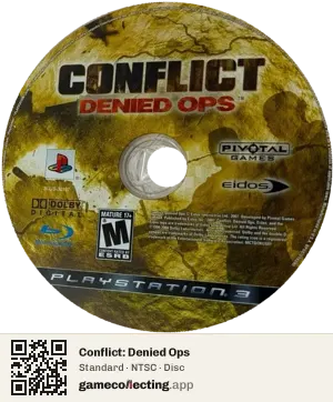 Conflict: Denied Ops PlayStation 3, NTSC disc