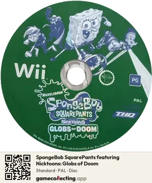 SpongeBob SquarePants featuring Nicktoons: Globs of Doom Nintendo Wii, PAL disc