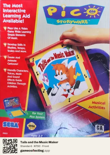 Tails and the Music Maker Sega Pico, NTSC box front