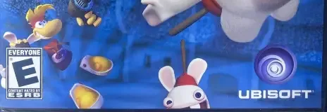 Rayman Raving Rabbids, the ESRB box on its front