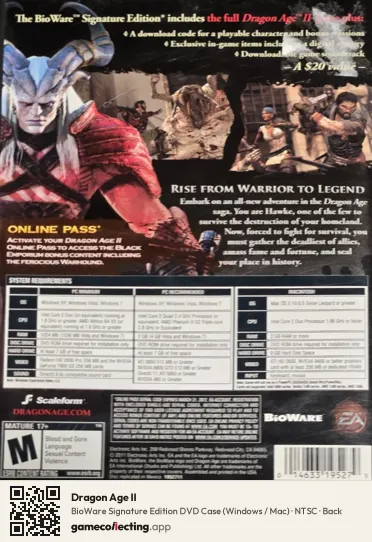 Dragon Age II Computer, NTSC box back