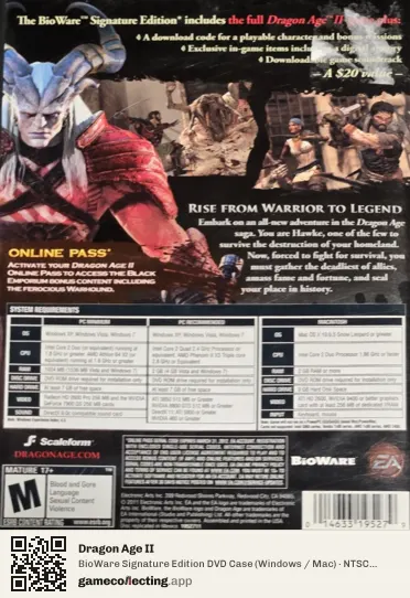 Dragon Age II Computer, NTSC box back