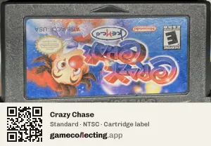 Crazy Chase Game Boy Advance, NTSC cartridge label