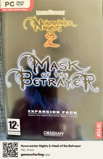 Neverwinter Nights 2: Mask of the Betrayer Computer, PAL box front