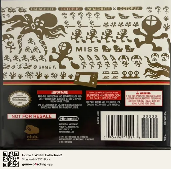 Game & Watch Collection 2 Nintendo DS, NTSC box back