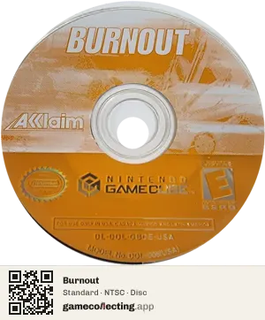Burnout Nintendo GameCube, NTSC disc