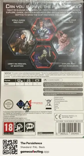 The Persistence Nintendo Switch, PAL box back