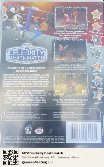 MTV Celebrity Deathmatch Computer, Germany box back