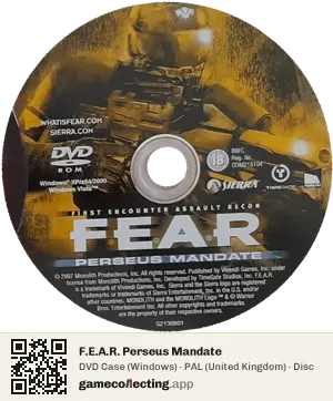 F.E.A.R. Perseus Mandate Computer, PAL disc