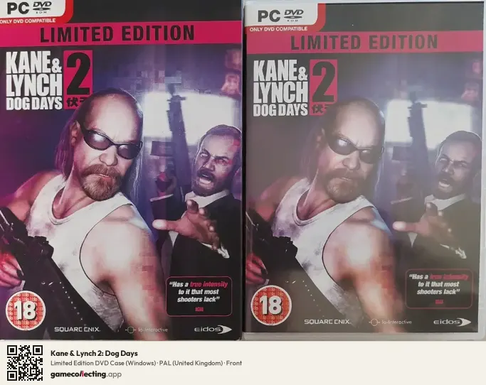 Kane & Lynch 2: Dog Days Computer, United Kingdom box front