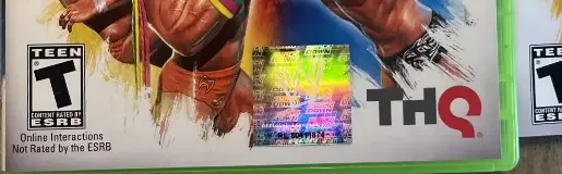 WWE All Stars, the ESRB box on its front