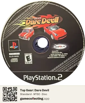 Top Gear: Dare Devil PlayStation 2, NTSC disc