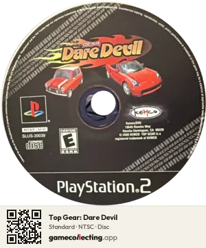 Top Gear: Dare Devil PlayStation 2, NTSC disc