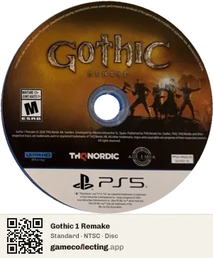 Gothic 1 Remake PlayStation 5, NTSC disc